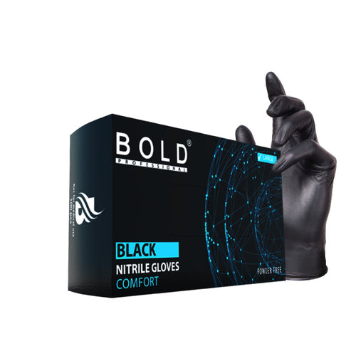 Black Nitrile Gloves - 100 PCS - BOLD Professional